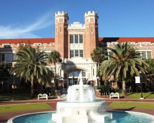 ASU building and waterfall