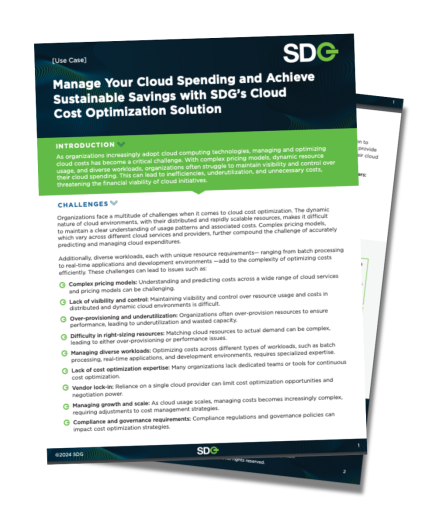 Cloud Spending and Cloud Cost Optimization Use Case SDG