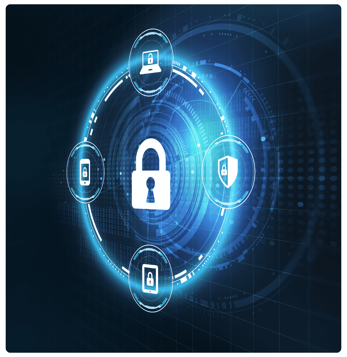 Cyber lock and technology security concept