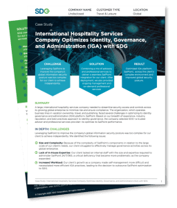 SDG Hospitality Case Study SDG Hospitality Case Study